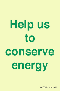Help us to conserve energy 